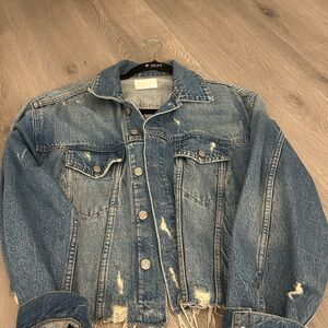 Boyish Women's Distressed Blue Jean Jacket